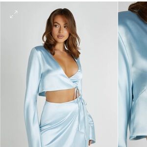 NWT Meshki Elaine Chiffon Longsleeve